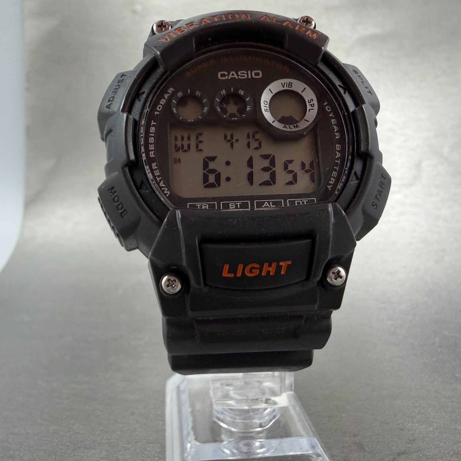 Casio W-735H Watch Men 45mm Digital Gray Vibration Alarm Chrono Date New Battery5