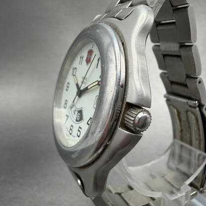 Victorinox Swiss Army Officer Dual Time Watch Men 40mm White Dial Silver Date2