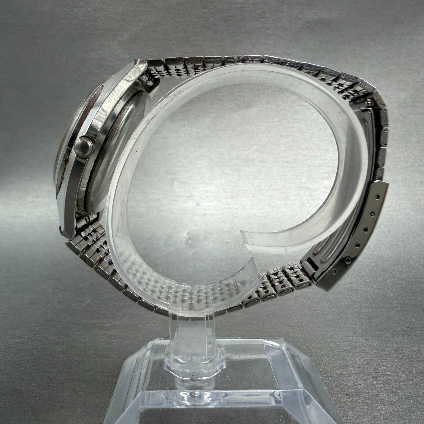 Seiko QT Watch Men 36mm Silver Dial Silver Tone Date Round 0822-8020 New Battery6