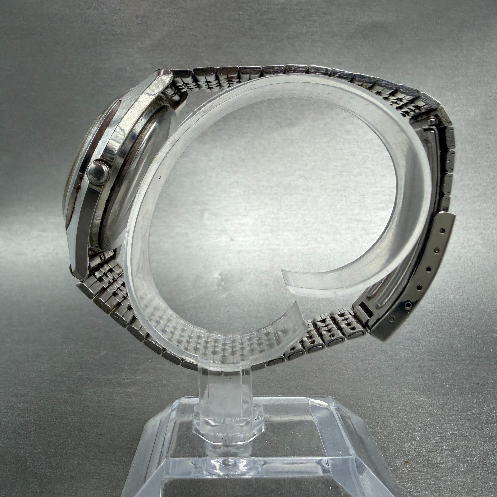 Seiko QT Watch Men 36mm Silver Dial Silver Tone Date Round 0822-8020 New Battery6