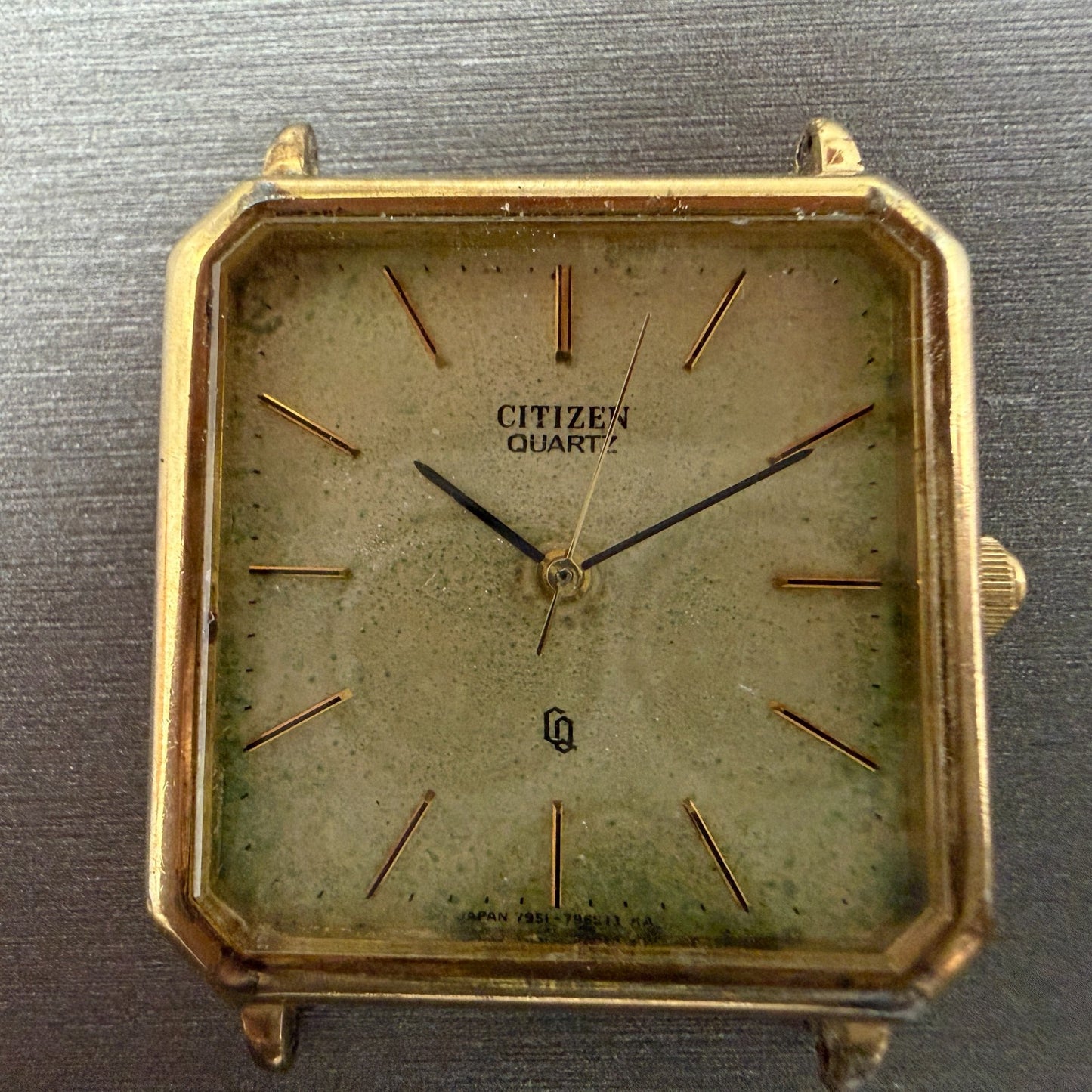 Citizen CQ Watch Men 28mm Champagne Dial Gold Tone Octagon 4-796560 PARTS2