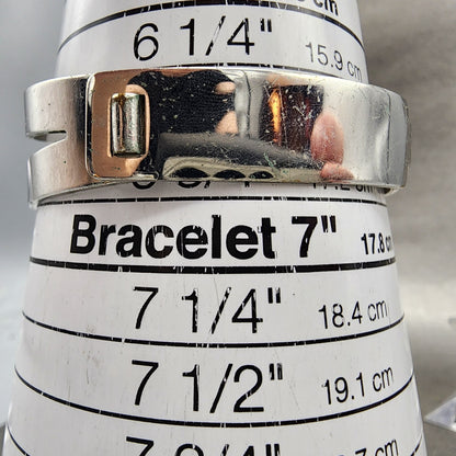 Baylor Watch Women 24mm Silver Dial Silver Tone Rectangle Manual Wind bangle10