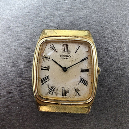VTG Seiko Watch Men 28mm White Dial Gold Tone Rectangle 2620-5620 PARTS