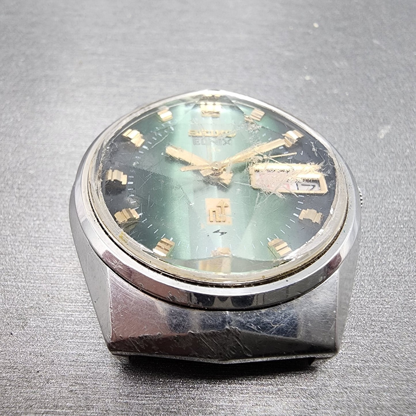 Seiko Elinx SG Watch Men 35mm Green Dial Steel Daydate Round 07236020 New Batt2