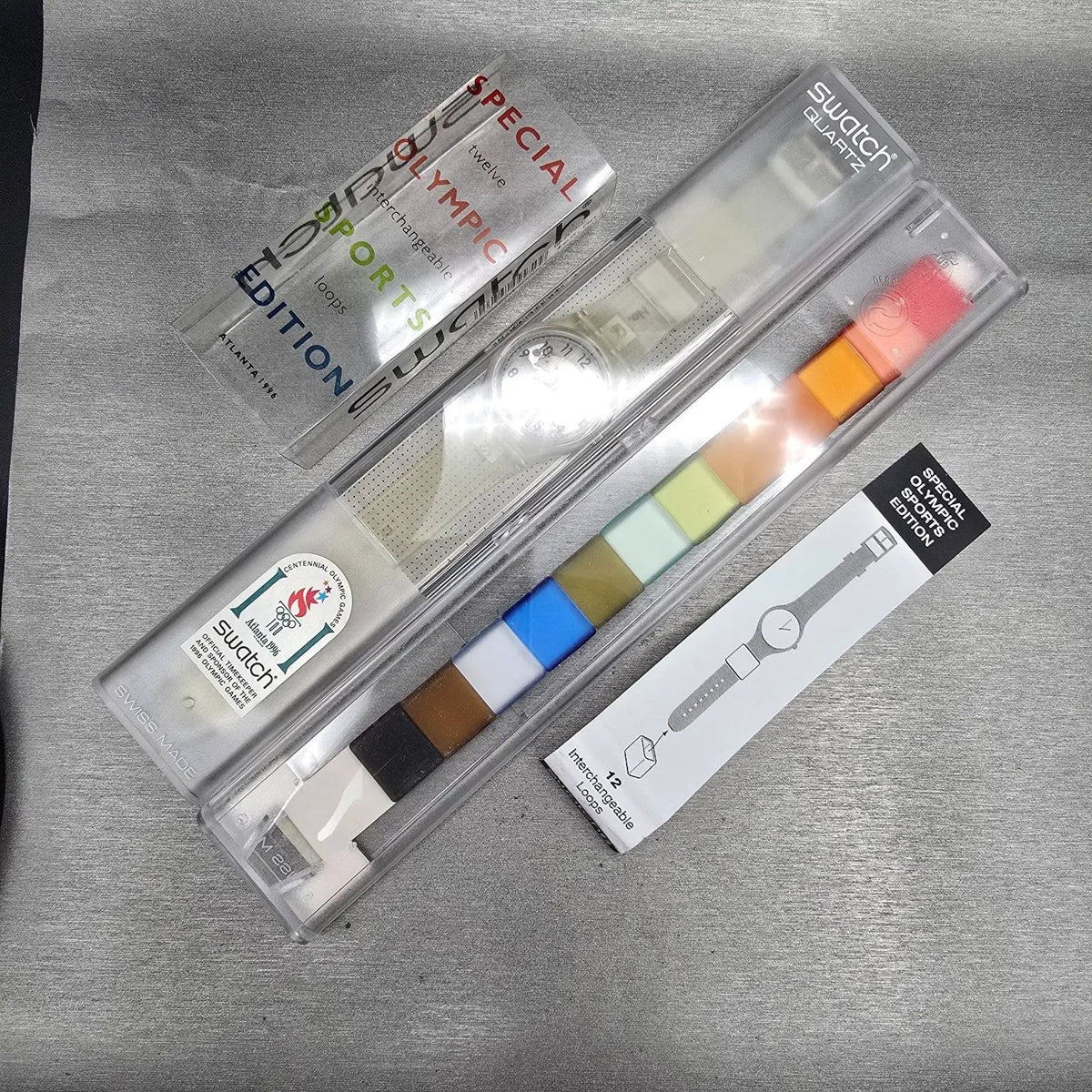 Swatch Olympic Sport Edition Watch Men 34mm Transparent GK209ST New Battery NOS15