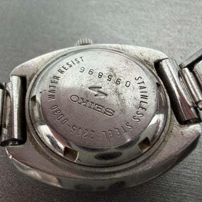 Seiko Automatic Watch Women 28mm Blue Dial Silver Tone Date 2205-0030 Runs9