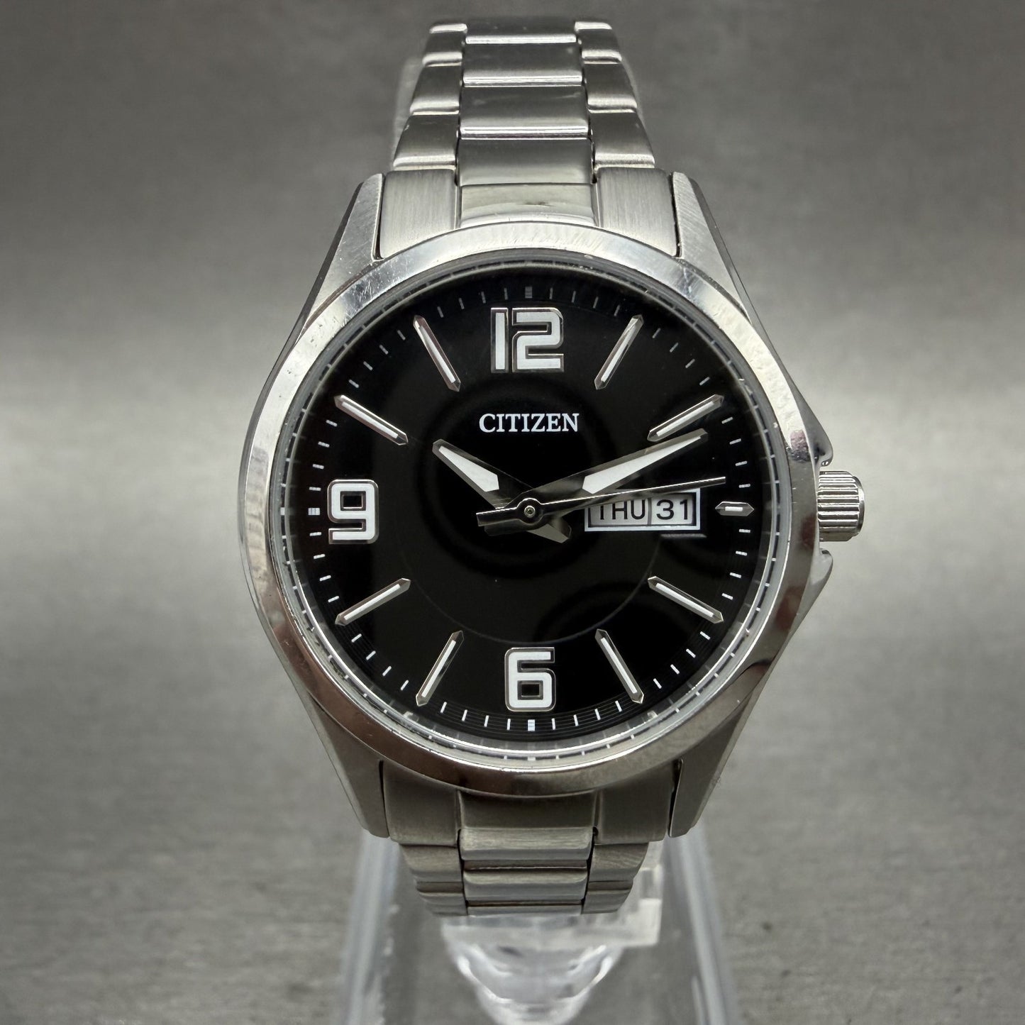 Citizen Watch Women 28mm Black Dial Silver Tone Daydate 1002S097797 New Battery0