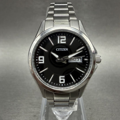 Citizen Watch Women 28mm Black Dial Silver Tone Daydate 1002S097797 New Battery0