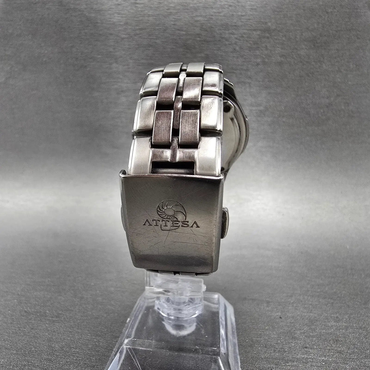 Citizen Eco-Drive Attesa Watch Men 41mm Black Dial Titanium Atomic Daydate PARTS9