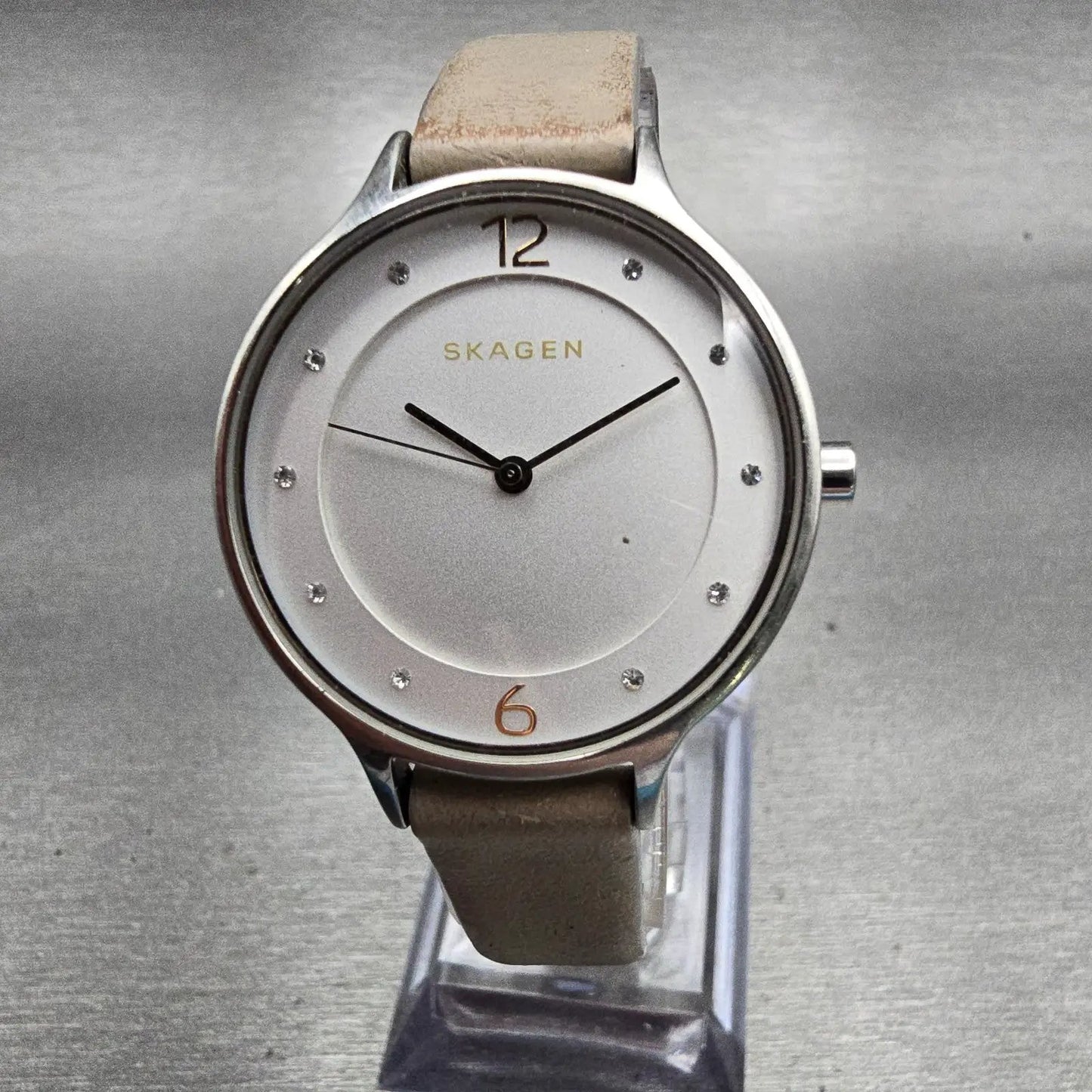 Skagen Anita Watch Women 30mm White Dial Silver Tone Round SKW2648 New Battery0