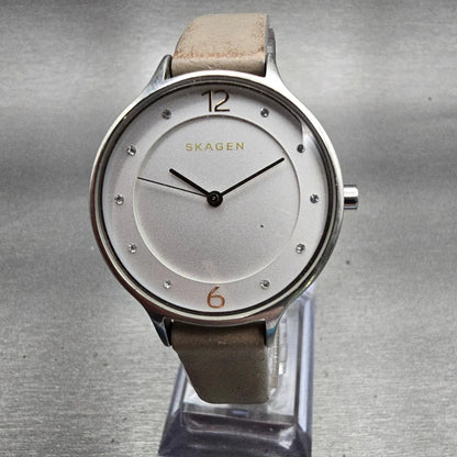 Skagen Anita Watch Women 30mm White Dial Silver Tone Round SKW2648 New Battery0