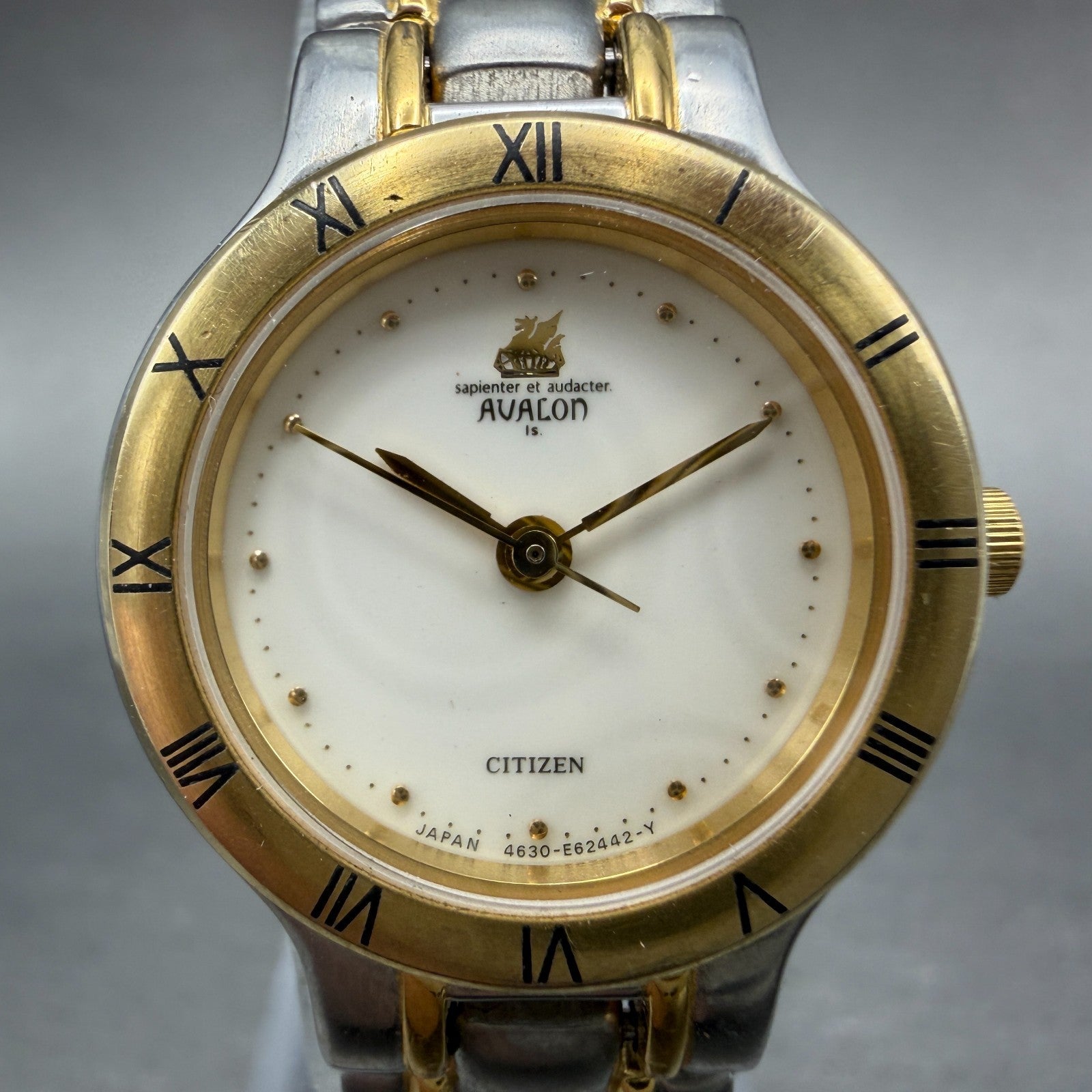 Citizen Avalon Watch Women 24mm White Dial Two Tone 4630-E61236 New Battery VTG1