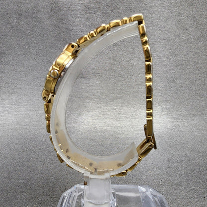 Wittnauer Watch Women 20mm Gold Dial Gold Tone Round LU8013 5784 New Battery VTG6