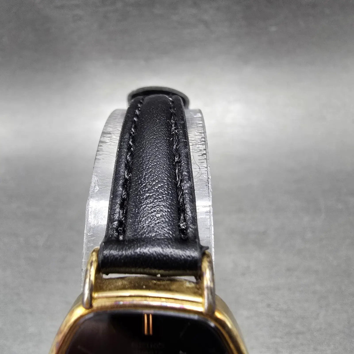 Seiko Watch Women 21mm Black Dial Gold Tone Hexagon 1221-5500 New Battery JP4