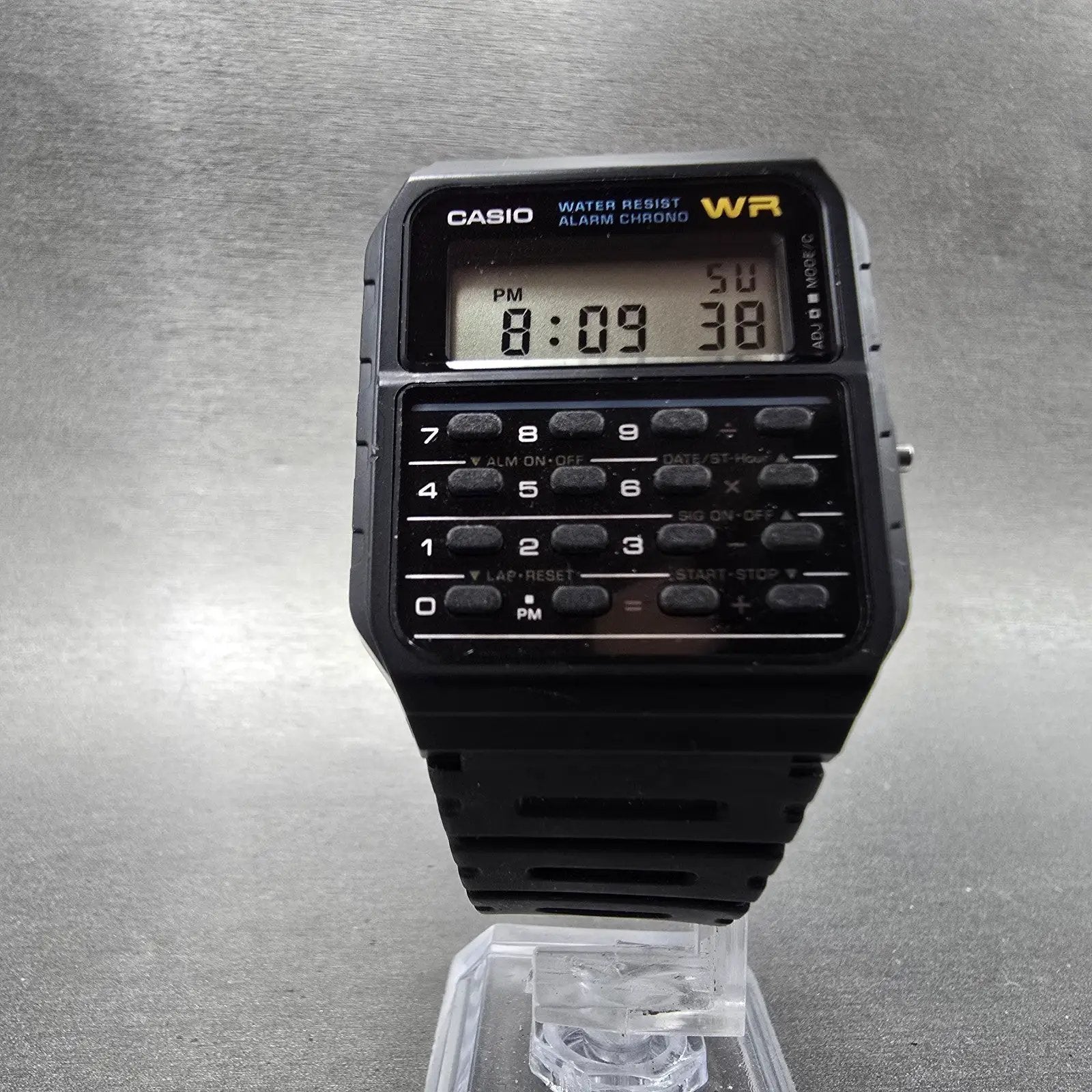 Casio Calculator CA-53W Watch Men 34mm Black Alarm Chronograph New Battery PLk5