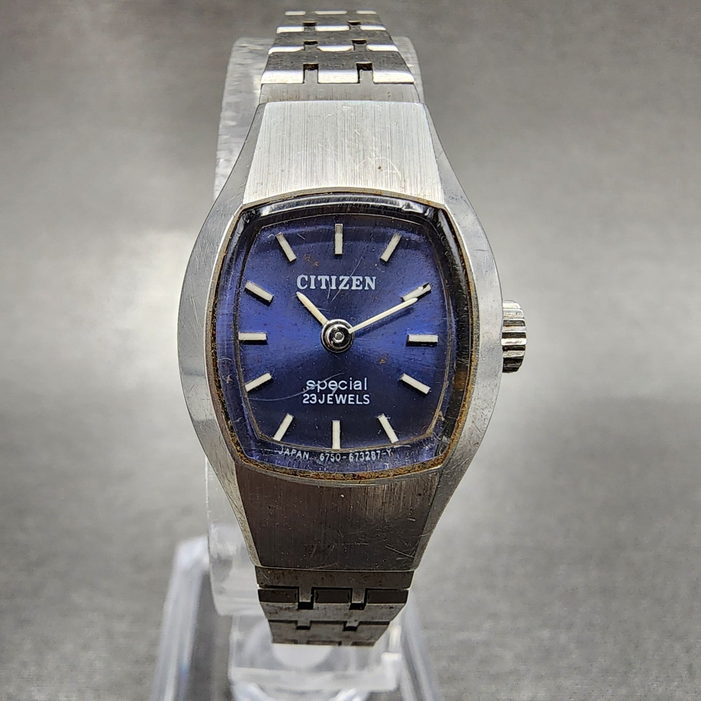 Citizen Special Watch Women 19mm Blue Dial Silver Tone Manual 4673344 Runs0