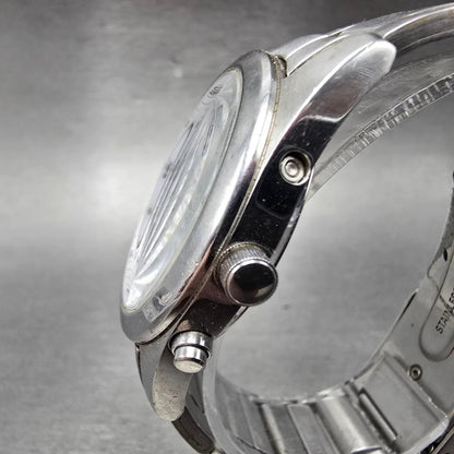 Citizen Reguno Atomic SolarWatch Men 36mm White Dial Silver Tone Date PARTS3