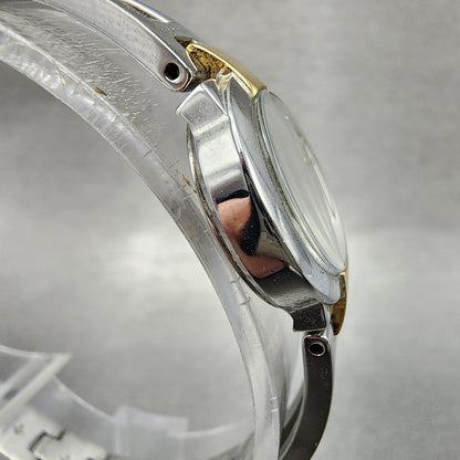 Seiko Watch Women 20mm White Dial Two Tone Round 1N000GM0 New Battery3