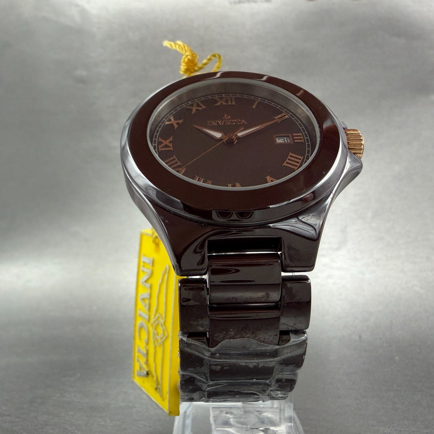 Invicta Watch Men 43mm Brown Dial Brown Ceramic Case Date Round  14580 New batt5