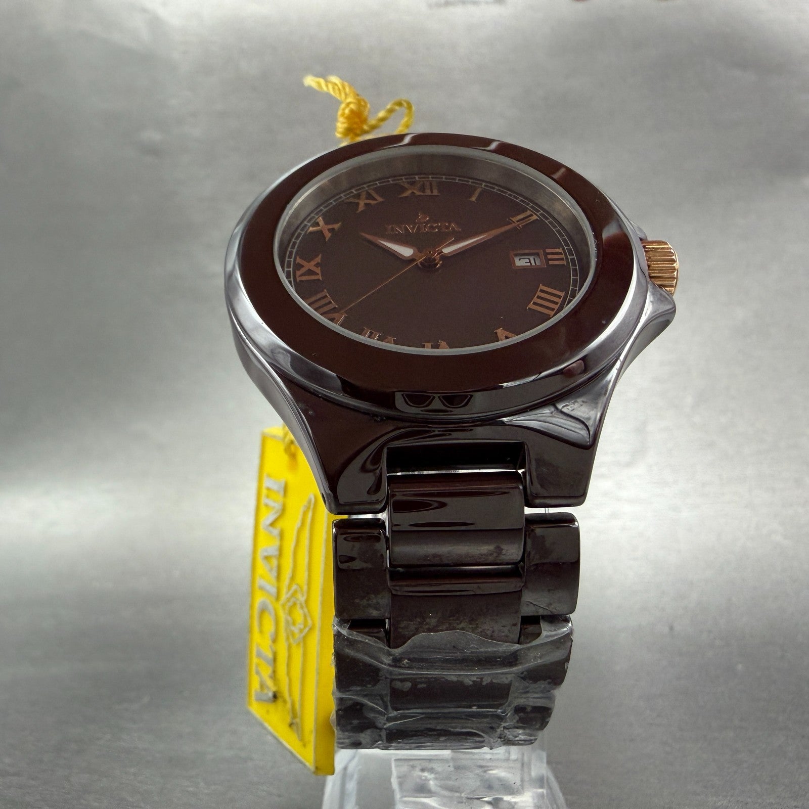 Invicta Watch Men 43mm Brown Dial Brown Ceramic Case Date Round  14580 New batt5