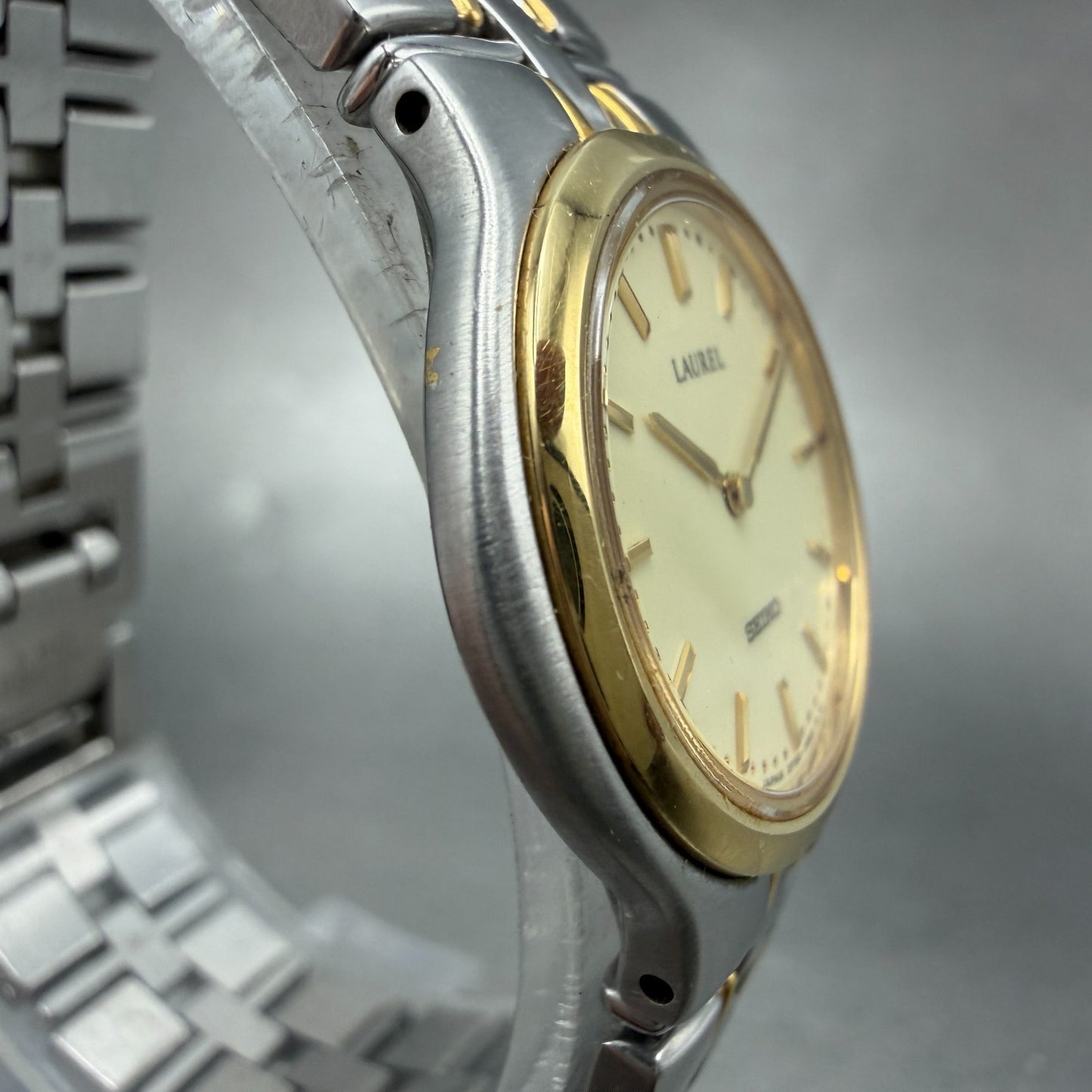 Seiko Laurel Watch Women 25mm Champagne Dial Two Tone Round 2F50-0490 NewBattery4