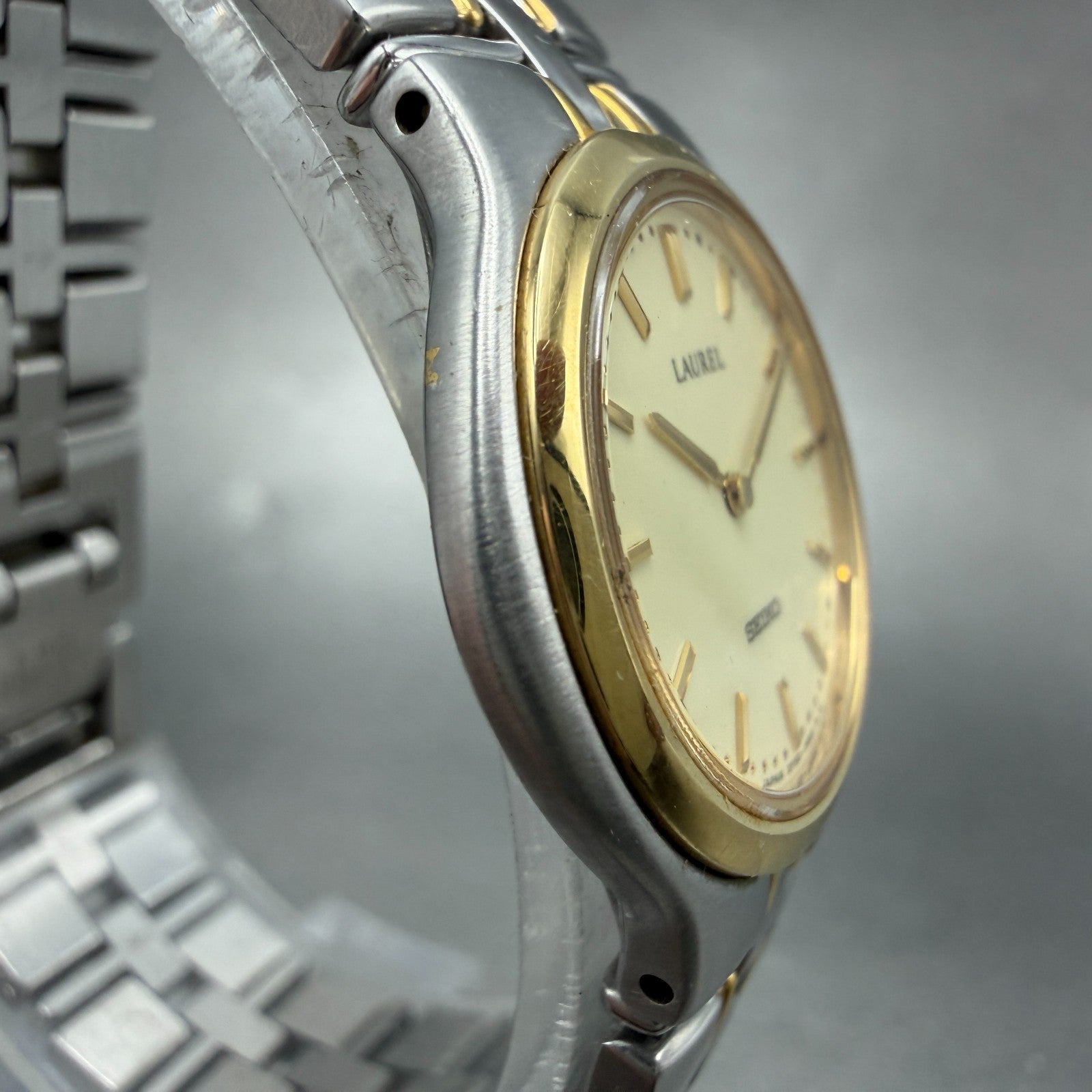 Seiko Laurel Watch Women 25mm Champagne Dial Two Tone Round 2F50-0490 NewBattery4