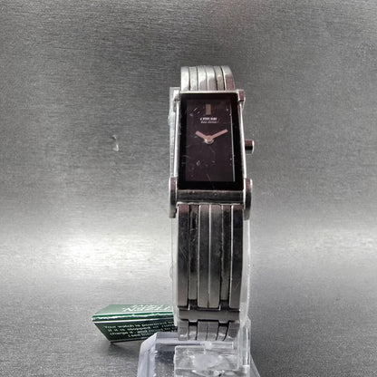 Citizen Eco-Drive Tank Watch Women 14mm Black Dial Silver G620-S008409 Works D5