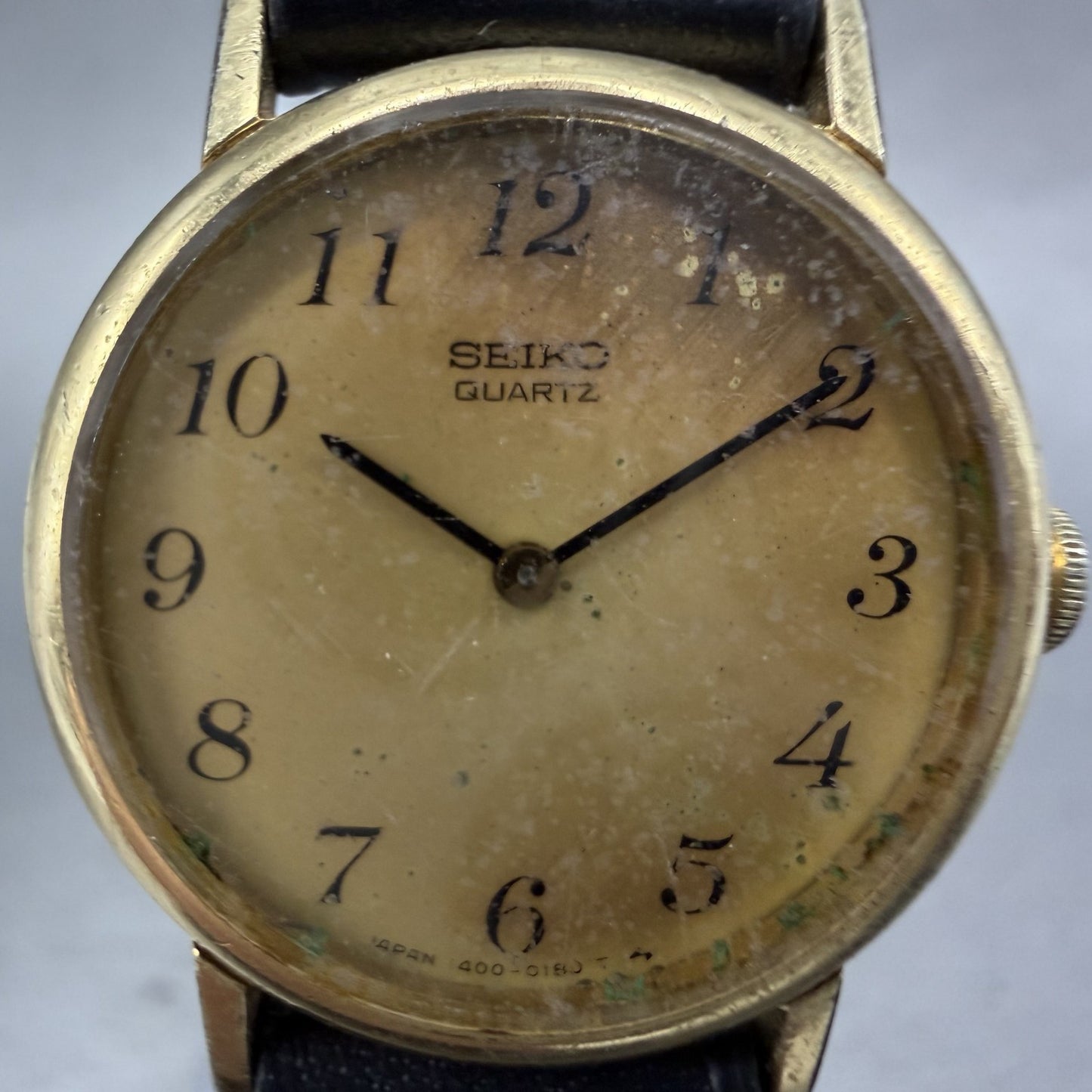 Seiko Watch Women 23mm Champagne dial Gold Tone Round 14000049 New Battery1
