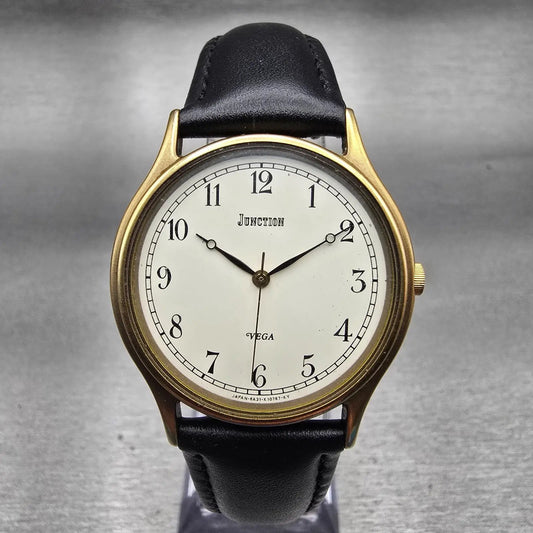 Citizen Vega Junction Watch Men 33mm White Dial Gold Tone 6A31-K02864 New Batt0