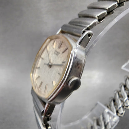 Seiko Watch Women 22mm Silver Dial Silver Tone Octagon 14215140 New Battery2