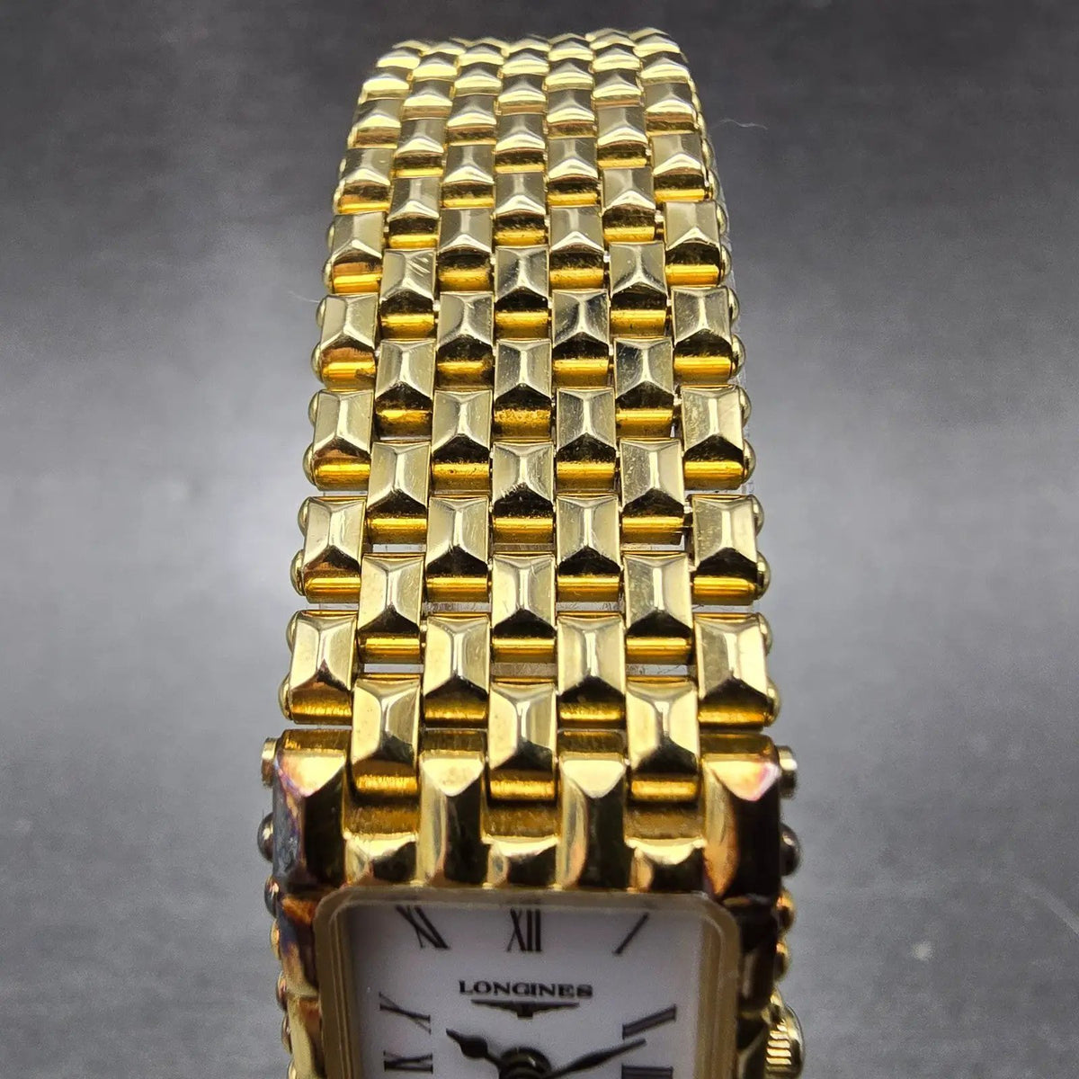 Longines QWR Tank Watch Women 15mm White Dial Gold Rectangle New Battery VTG4