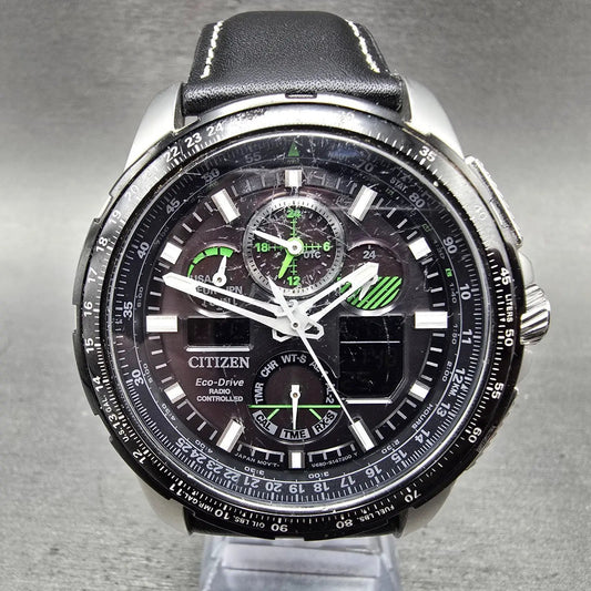 Citizen Promaster Skyhawk Watch Men 47mm Black Dial Steel A-T JY8051-08E Works0