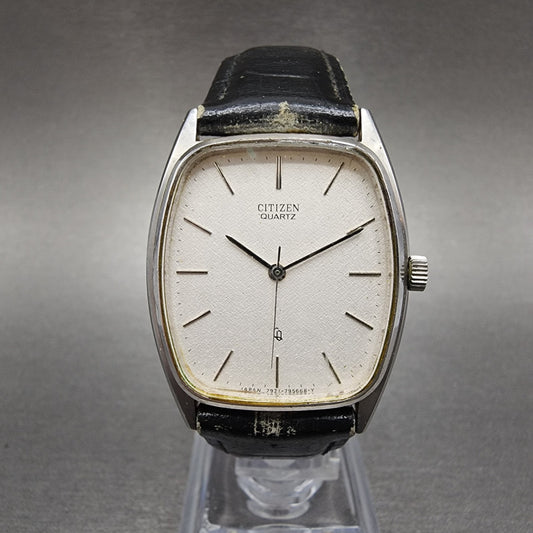 Citizen CQ Watch Men 29mm Silver Dial Silver Tone 4-795482 New Battery