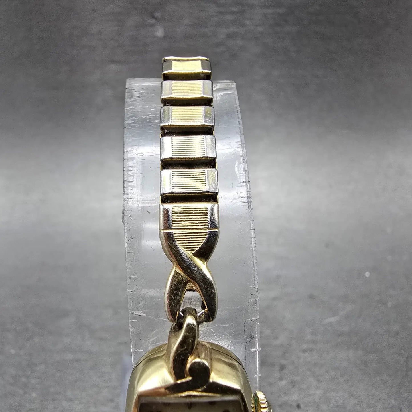 Hamilton Watch Women 14mm Cream Dial 14k Gold Rectangle Manual Wind Runs VTG5