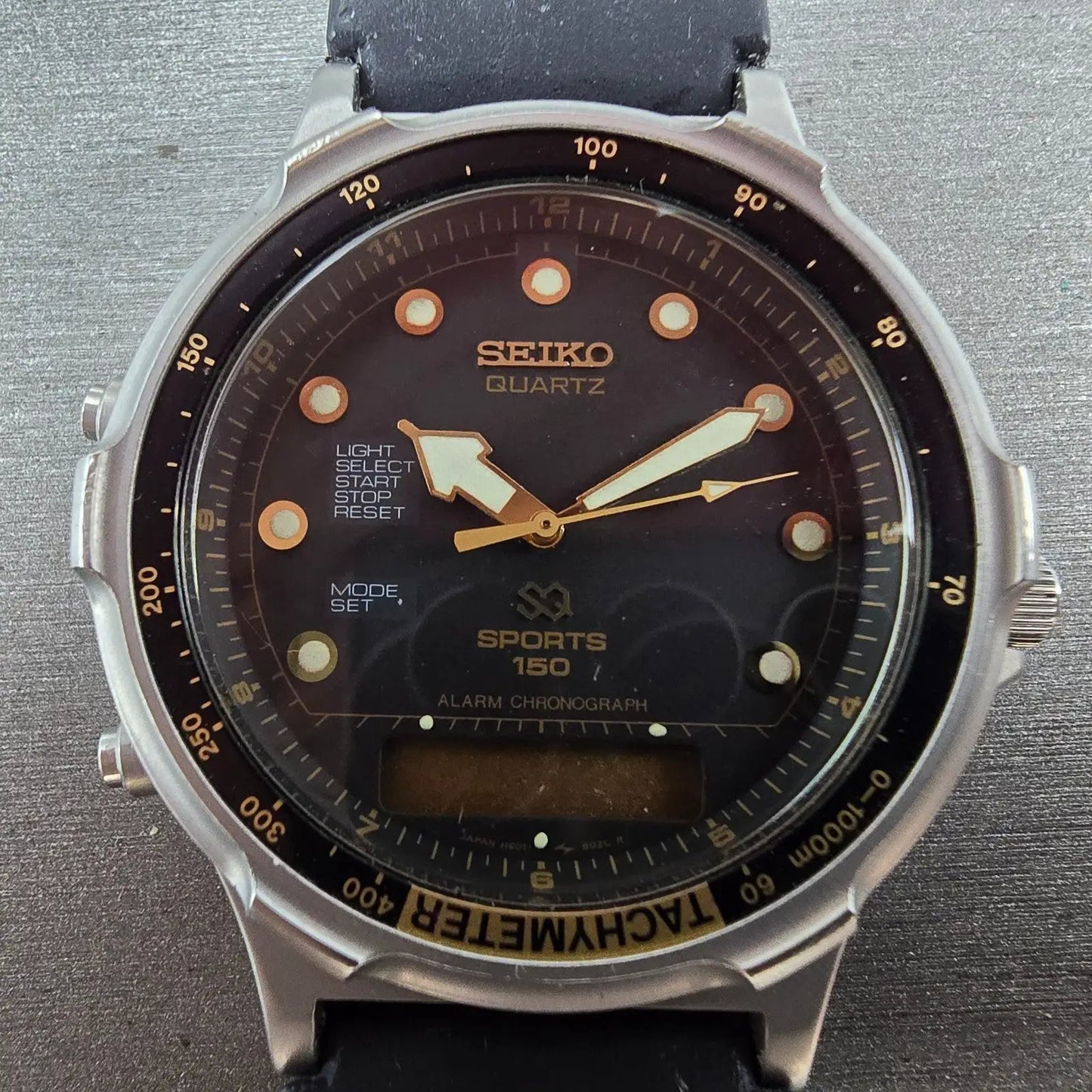 Seiko Sports 150 Ani Digi Dive Watch Men 40mm Black Dial Steel H601-802A PARTS2