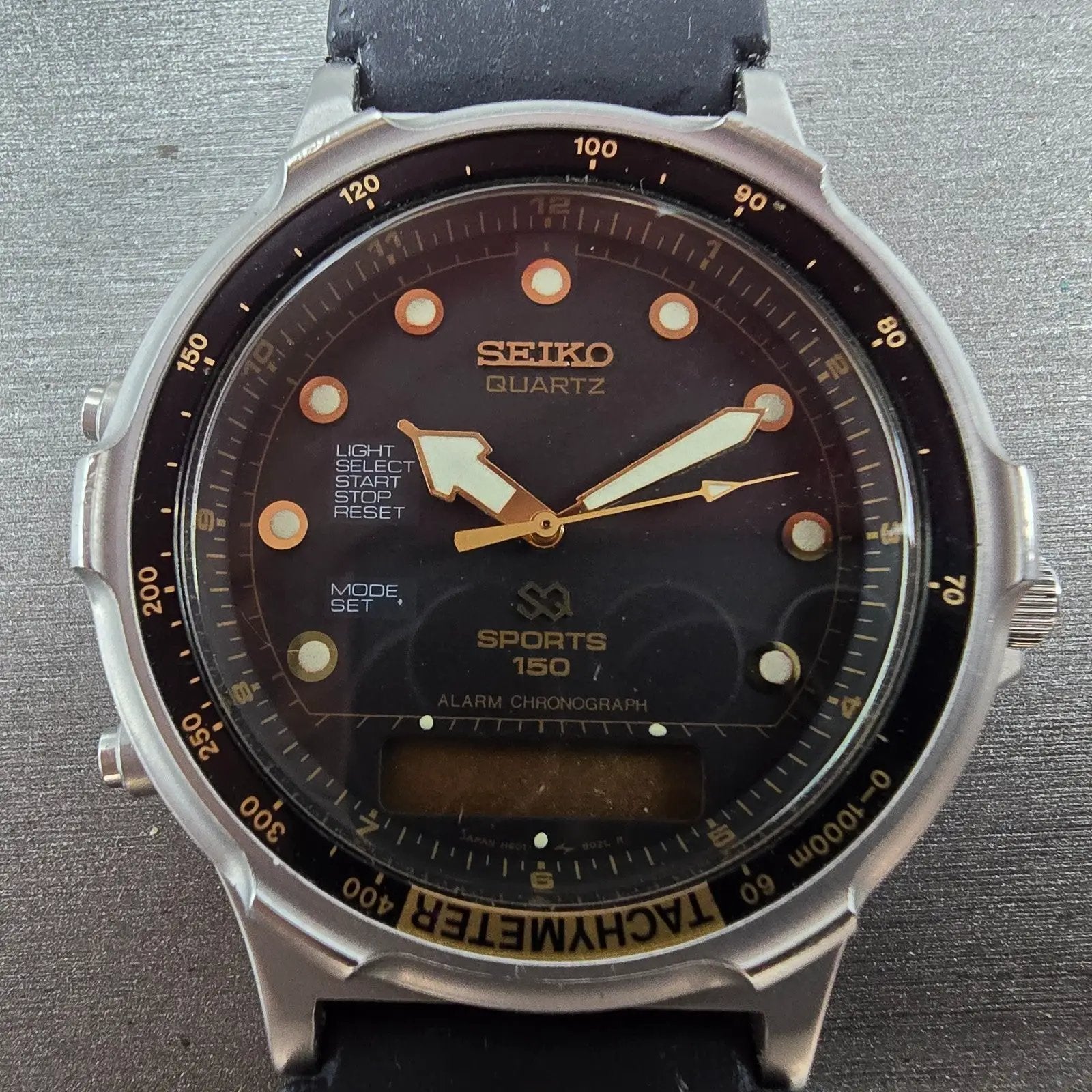 Seiko Sports 150 Ani Digi Dive Watch Men 40mm Black Dial Steel H601-802A PARTS2