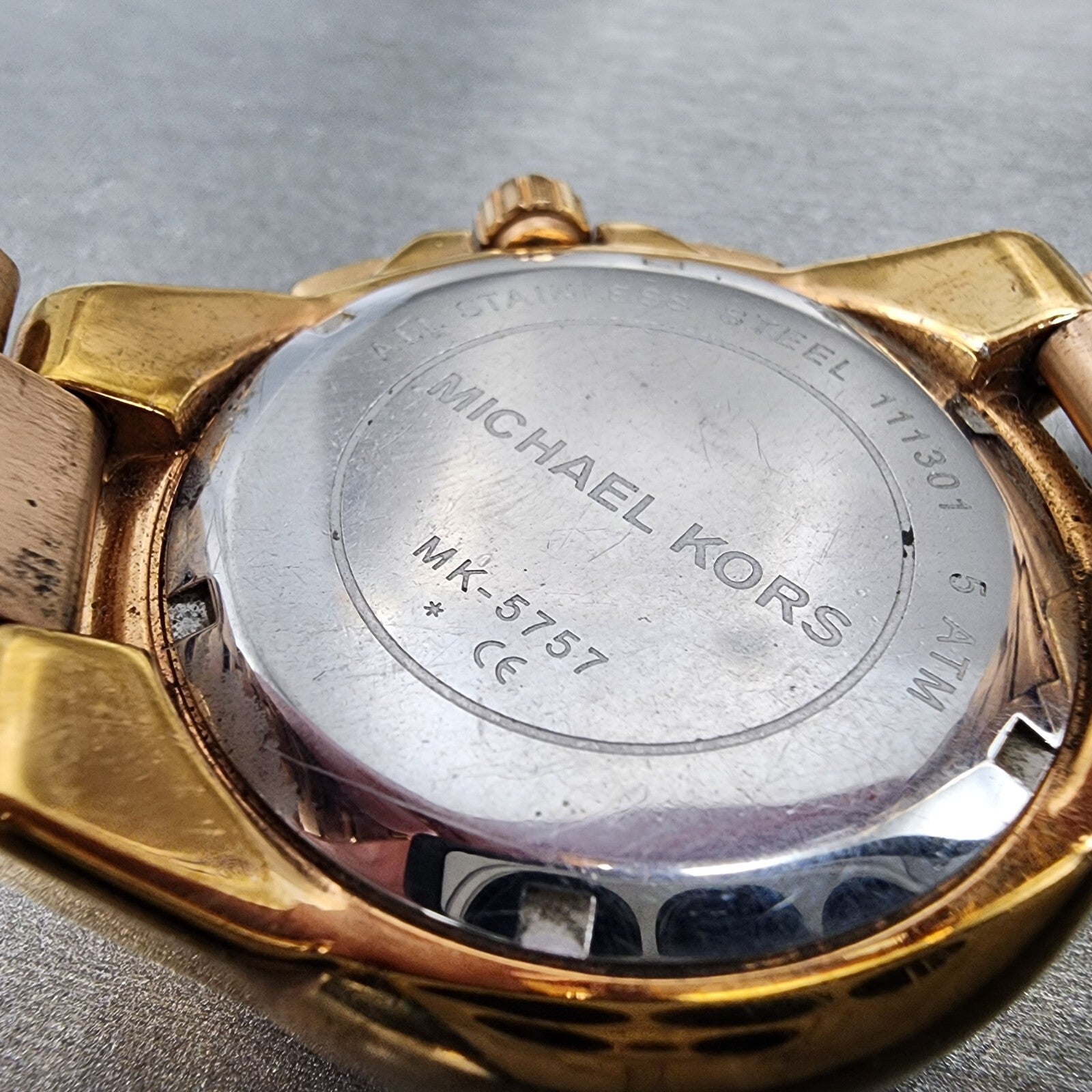 Michael Kors Camille Chronograph Watch Women 43mm White Dial Rose Gold New Batt8