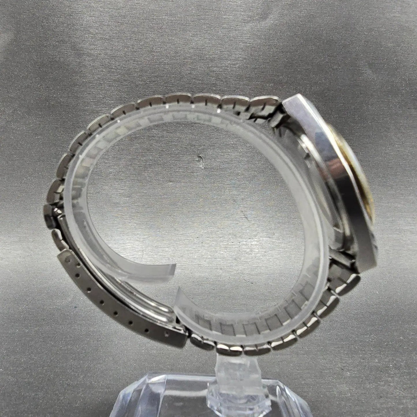 Seiko SQ Watch Men 35mm Silver Dial Two Tone Daydate Round 7123-8449 PARTS9