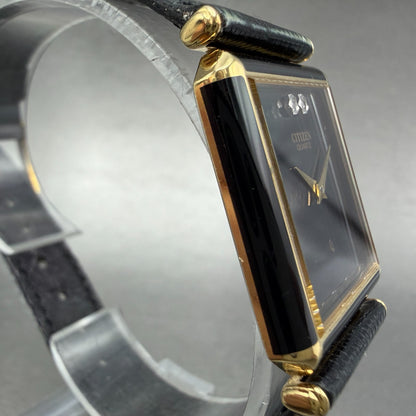Citizen CQ Tank Watch Men 26mm Black Dial Black & Gold Tone 2820-261399 PARTS4