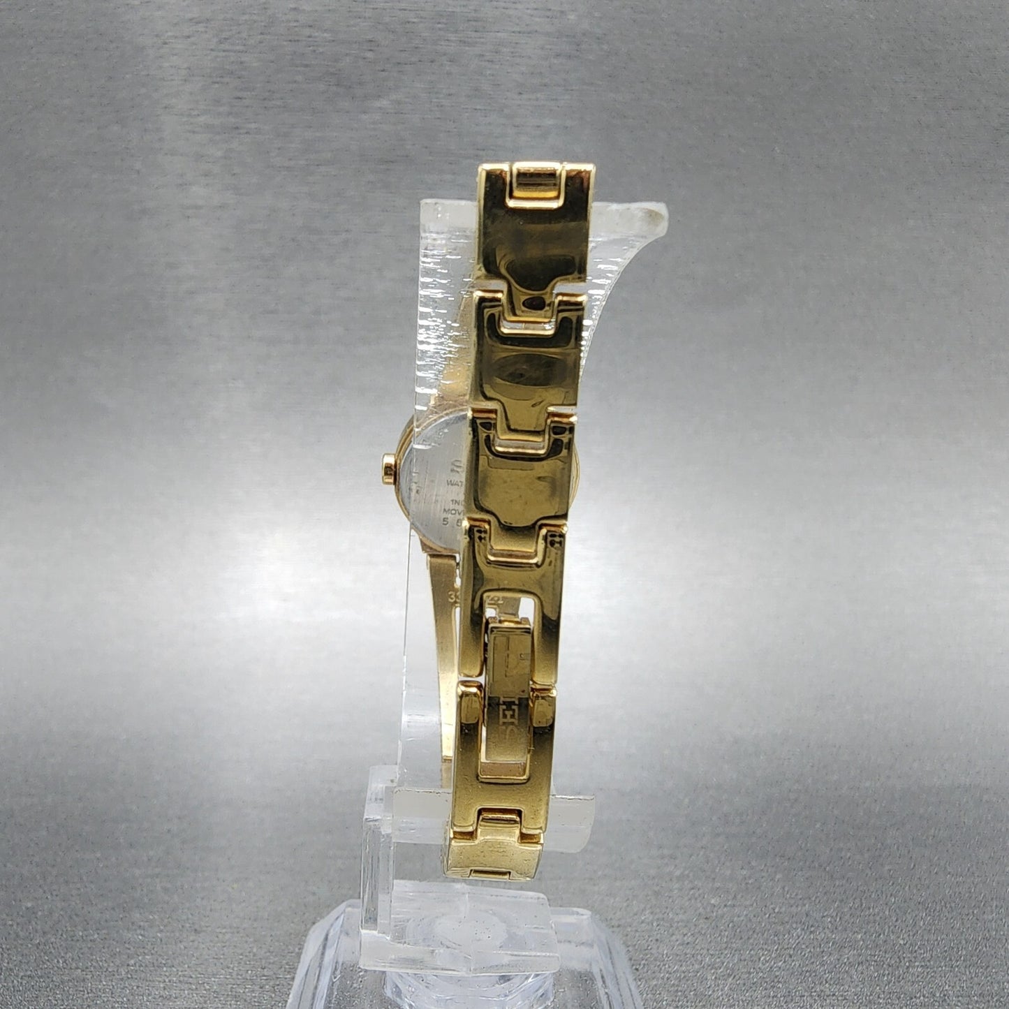 Seiko Watch Women 20mm Black Dial Gold Tone Round 1N000GM0 New Battery7