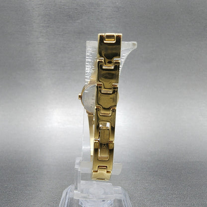Seiko Watch Women 20mm Black Dial Gold Tone Round 1N000GM0 New Battery7