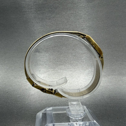 Seiko Tank Watch Women 13mm Champagne Dial Gold Tone 2e20-5139 New Battery8