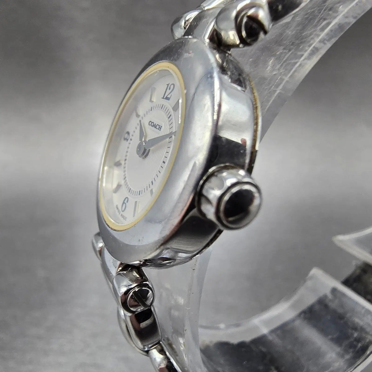 Coach Watch Women 22mmm Silver Dial Steel Round Leather W024PARTS3