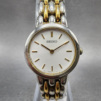 Seiko Watch Women 24mm Silver Dial Two Tone Round V7006379 New Battery0