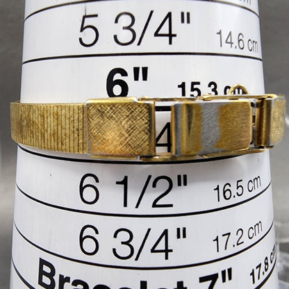 Seiko Watch Women 17mm Black Dial Gold Tone Rectangle 14008149 New Battery VTG10