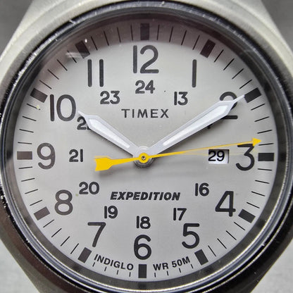 Timex Expedition Scout Watch Men 40mm Gray Dial Black Date Round New Battery LK1