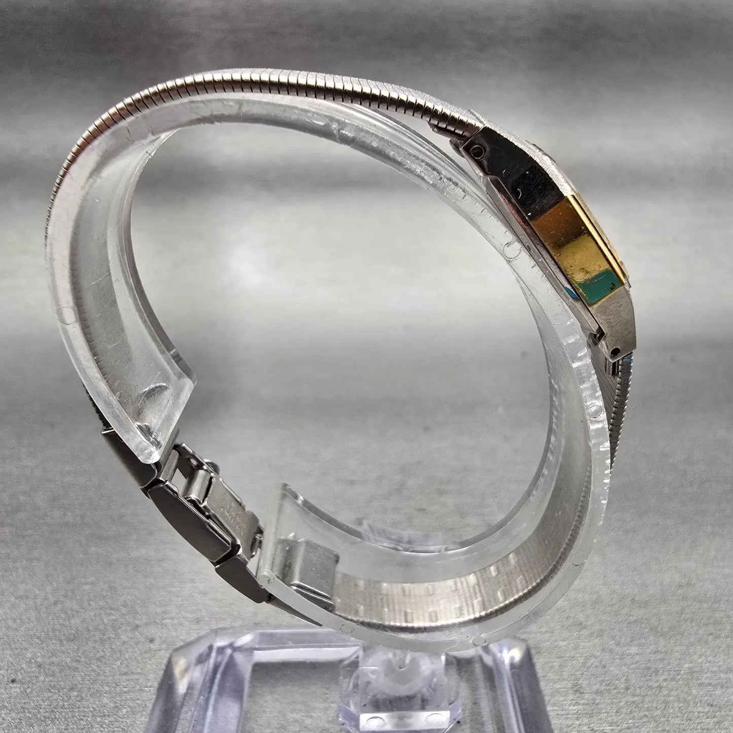 Seiko Watch Women 17mm Silver Dial Silver Tone Octagon 2C21-5409 New Battery VTG8