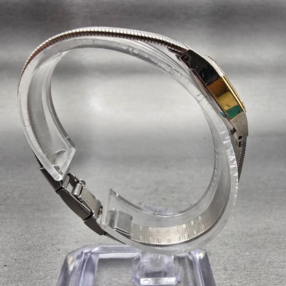 Seiko Watch Women 17mm Silver Dial Silver Tone Octagon 2C21-5409 New Battery VTG8