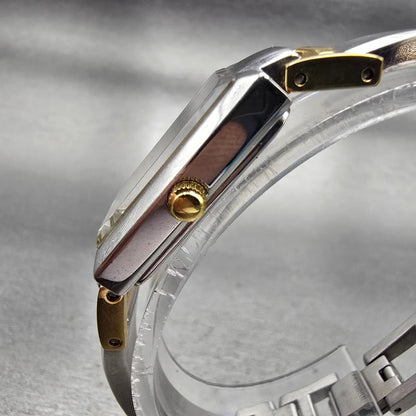Bulova Watch Women 18mm MOP Dial Two Tone Rectangle Bangle 98L149 New Battery2