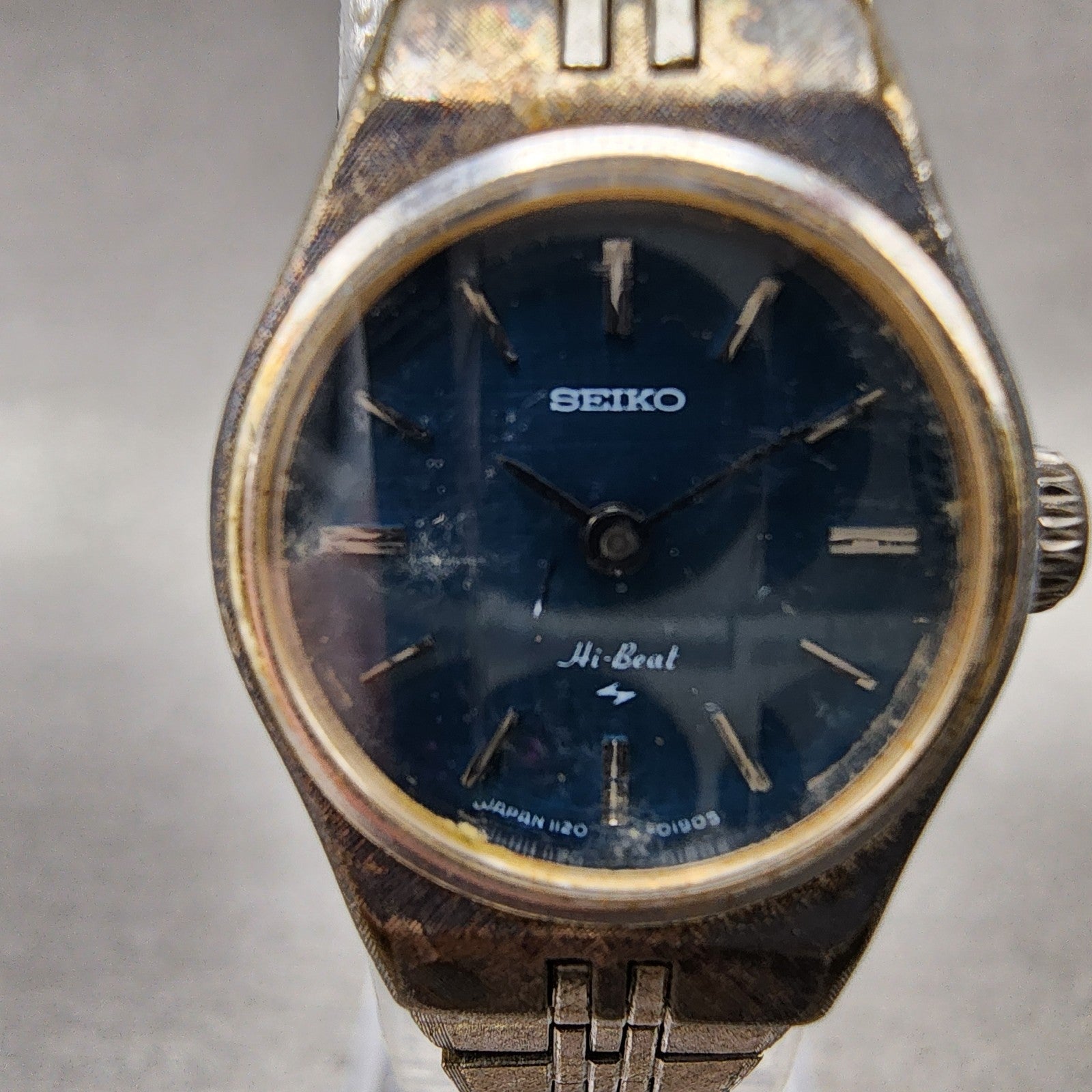 Seiko Watch Women 19mm Blue Dial Silver Tone Round 11200080 Manual Runs1
